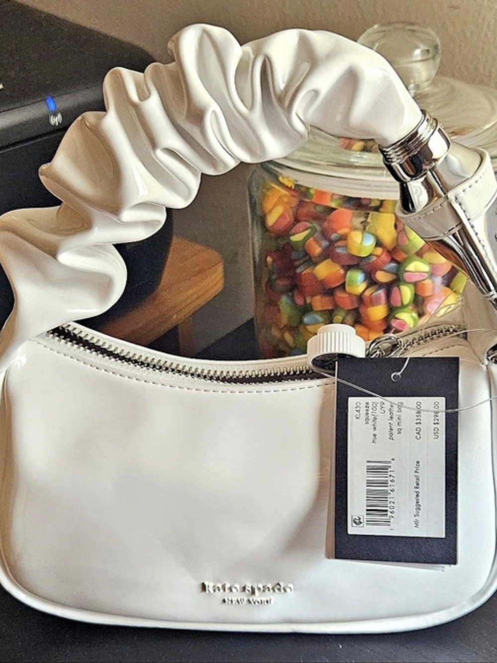 NWT Kate Spade Squeeze Patent Leather Small Mini Bag in True White